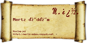 Mertz Ádám névjegykártya